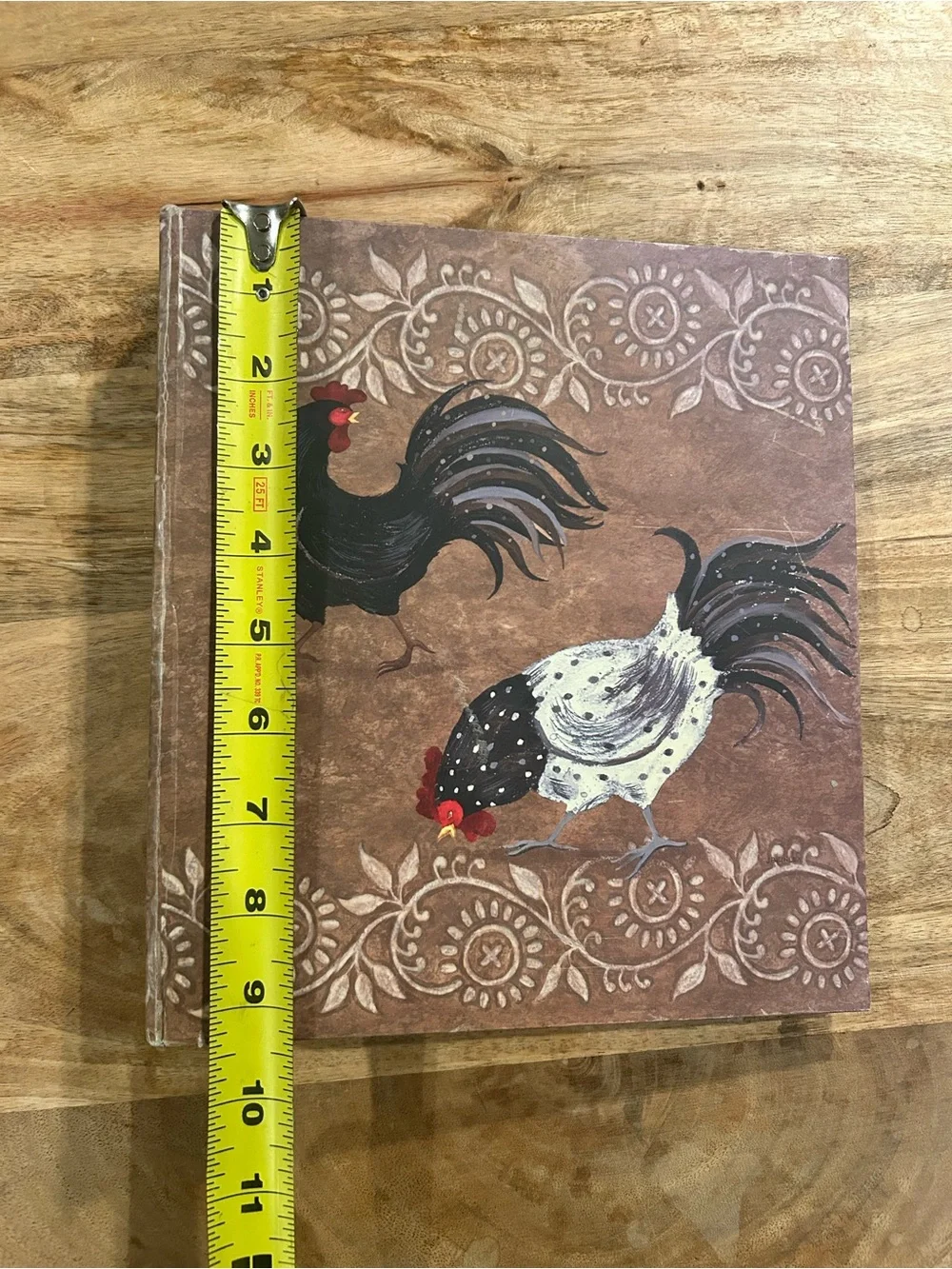 ROOSTER THEMED THREE RING RECIPE CARD BINDER/ORGANIZER